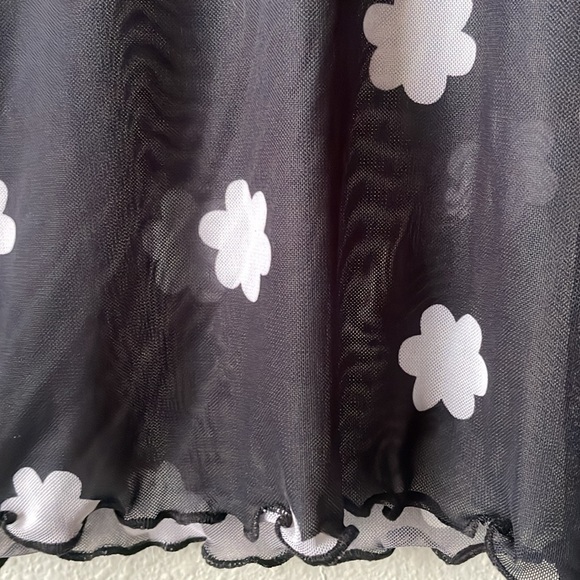 Vintage sheer mesh flower printed long sleeve cropped blouse by RSQ - Picture 4 of 5